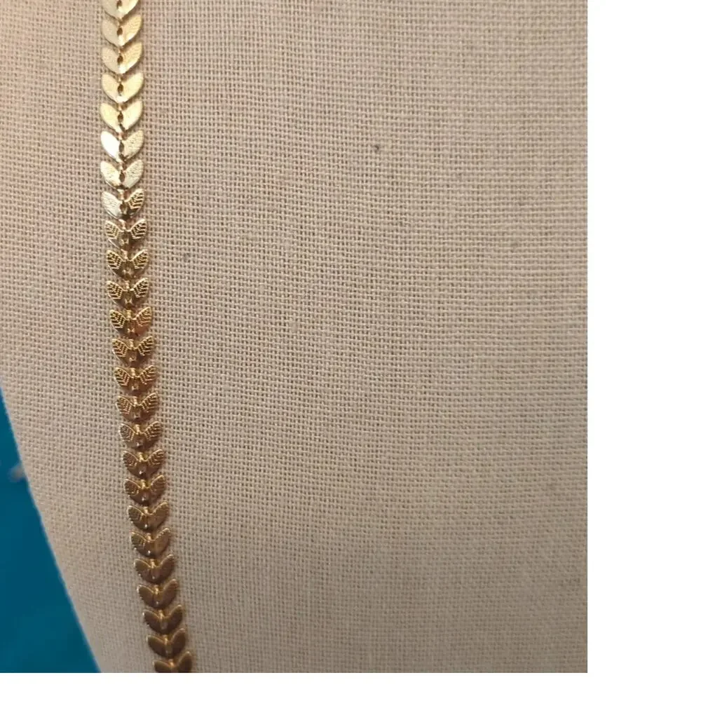Delicate Gold Tone Leaf Necklace